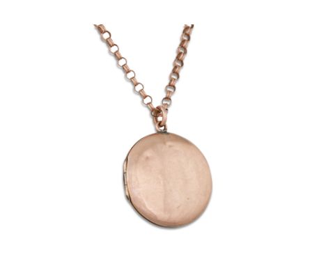 A GOLD LOCKET AND CHAIN, 10.2 g. *** testing as 55%