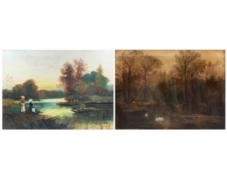 M.L. DUNLOP (IRL 1900) “Dublin bay” and "Brown's farm" pair of framed water colours (signed with monograms) together with two