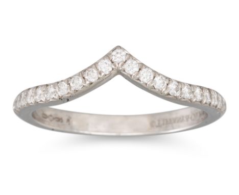 A TIFFANY &amp; CO DIAMOND V-SHAPED HALF HOOP RING, mounted in platinum, stamped Tiffany &amp; Co, in Tiffany box. Size: J - 