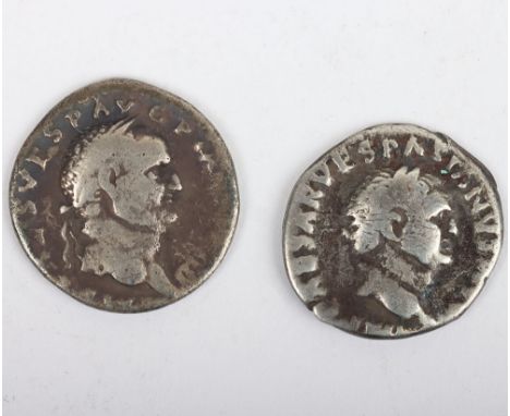 Vespasian (69-79), two Denarius, laureate head right, rev. Victory winged advancing right, fine, (2)