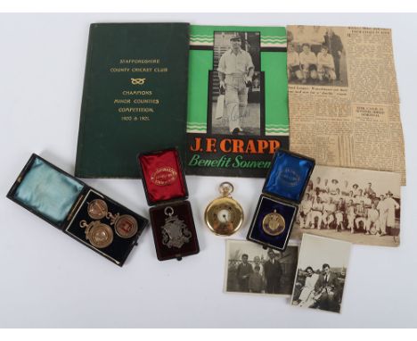 Interesting Sporting and Military Group of 9ct medals and 18ct Presentation pocket watch to H. Birch, to include a 9ct medal 