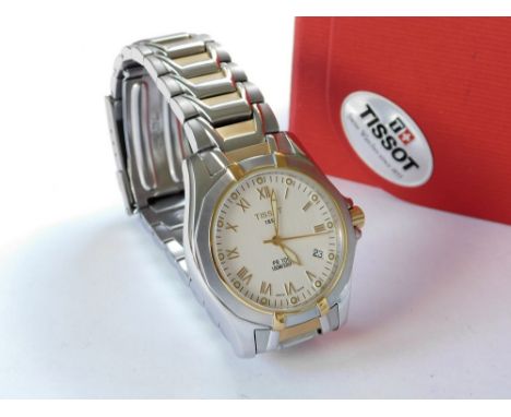 TISSOT WRISTWATCH. A gentleman's Tissot 1853 PR100 wristwatch c. 1990's. With original box, documents, spare links etc.  All 