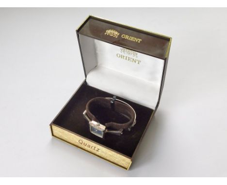 FINNISH WRISTWATCH. A Finnish silver wristwatch by Matti Hyvariinen. The silver bracelet strap fully stamped with maker's mar