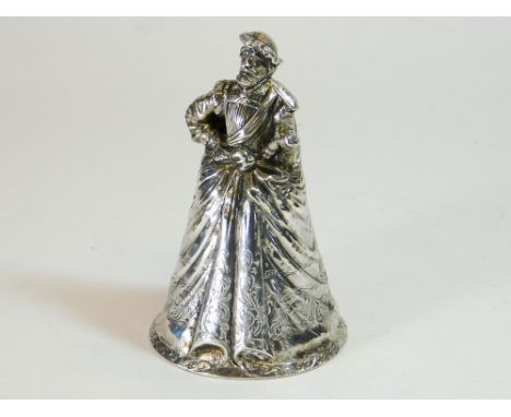 TABLE BELL. A late George IV silver, figural table bell by Berthold Muller. Import Marks for Chester 1934. Height 12.5cm. (La