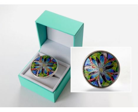 JAMES & SAMANTHA SUDDABY. A contemporary, hand made, large 'Newlyn Festival' ring in 999 fine silver by James Suddaby & with 