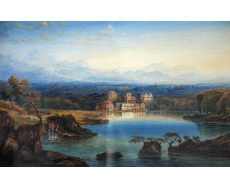 BRITISH SCHOOL (CIRCA 1840) WATERCOLOUR WITH SCRATCHING OUT apparently inscribed verso 'A Morning view in upper Calabria, Nap