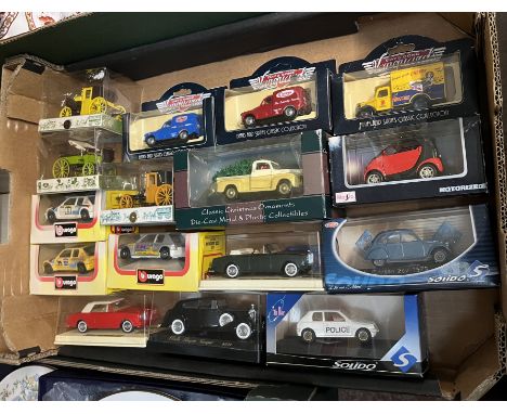 16 boxed model vehicles including Burago, Solido etc. 