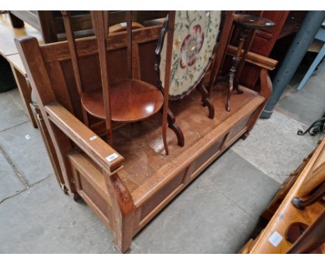 An oak monk's bench. 