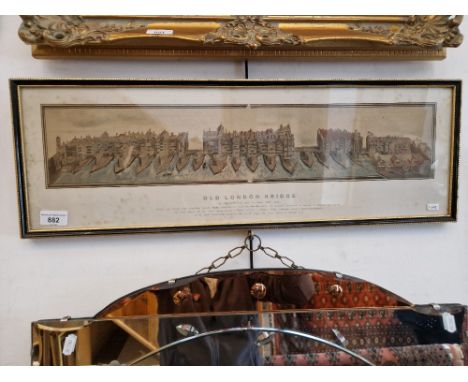 A 19th century Chromo-lithograph, 'Old London Bridge- as Shakespeare saw it, around 1600AD', lithographed for The New Shakesp