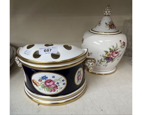 Fine bone china Bough Pot by Lynton of Derby (a small manufacturer of high quality fine bone china designed by S Nowacki form