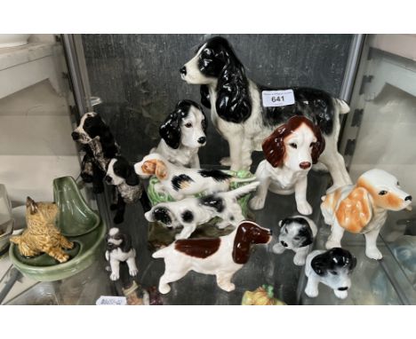 Various dog models including Beswick, Border Fine Arts, Goebel, Wade etc. Condition - BFA model with slight chip to pay, othe