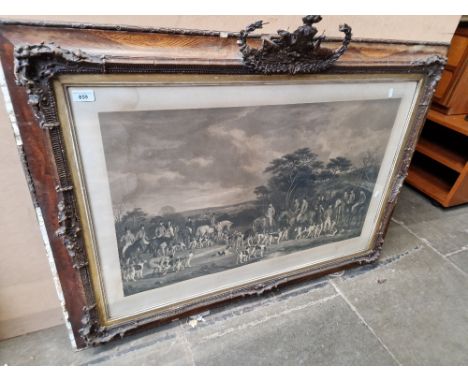 After Francis Grant RA, 'Sir Richard Hutton and the Quorn Hounds', 19th century engraving by Frederick Bromley, 89cm x 53cm, 