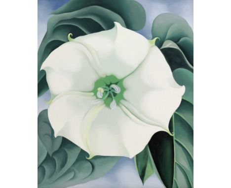 Georgia O'Keeffe (1887-1986) was an American artist known for her distinctive and innovative paintings of flowers, landscapes