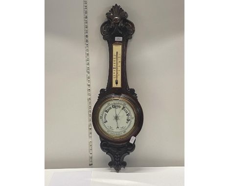 A vintage mahogany banjo barometer, L92cm shipping unavailable 