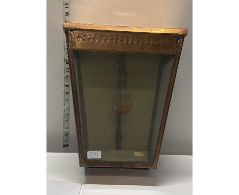A large copper framed wall light h40cm, shipping unavailable 