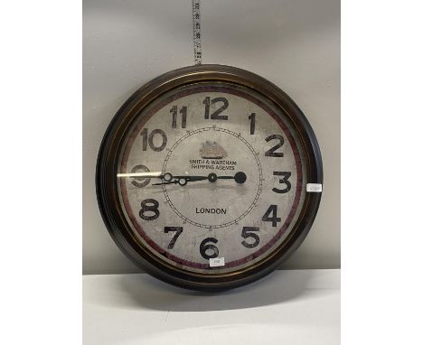 A large vintage style battery operated wall clock D65cm, shipping unavailable 