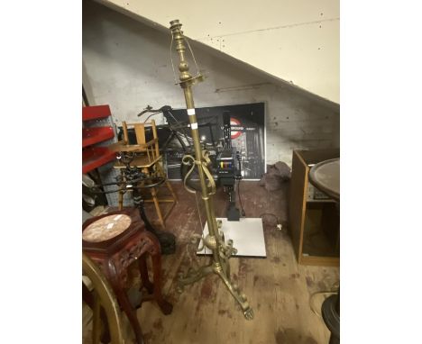 A heavy vintage brass floor lamp, shipping unavailable 