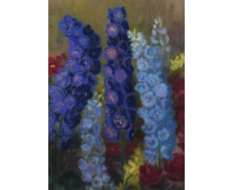 Stärk, BrunoSchweigern/Württemberg 1894 - 1979 Stuttgart, 1978 Prof.. "Stillleben mit Rittersporn", in kräftigen Violett-, Ge