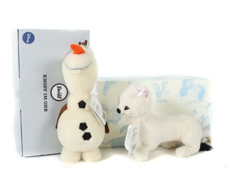 Disney-Figur und HermelinSteiff, Disney-Figur "Frozen Olaf", Nr. 354571, limitierte Auflage 685/2013, H: 28 cm; 1 x Hermelin 