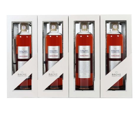 4 Flaschen Bache Gabrielsen CognacGrande Champagne, Hors d'age, 40% vol., 0,7 l, jeweils im Originalkarton, Zertifikate anbei