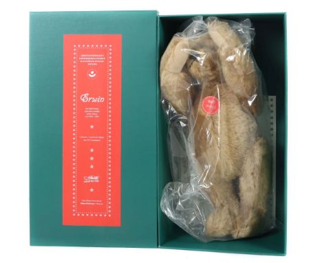 TeddybärSteiff, Teddy "Erwin", Nr. 650888, limitierte Auflage 1977/7777, Knopf, Fahne, Etiketten, Zertifikat, OK, org. Folie 