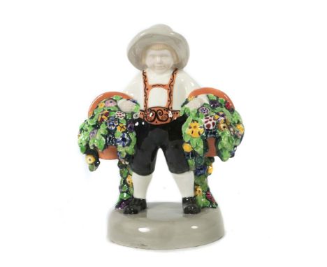 Mallener, TheodorOlmütz, Tschechien 1892 - 1978 Schwabmünchen, war tschechischer Bildhauer. "Trachtenfigur mit Blumenkörben",
