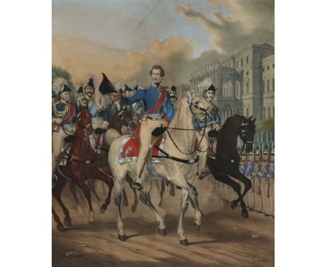 Kraus, GustavPassau 1804 - 1852 München, deutscher Maler und Lithograph. "Ludwig I König von Bayen", ganzfigurige Darstellung