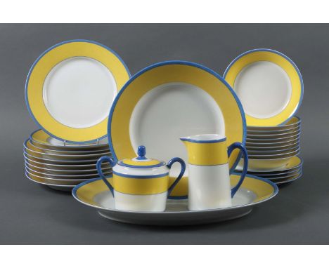 Serviceteile mit Streifendekor "Les Mouchetés / Provence"Laure Japy Paris/ Ch. Field, Haviland, Limoges, 20. Jh., Porzellan, 