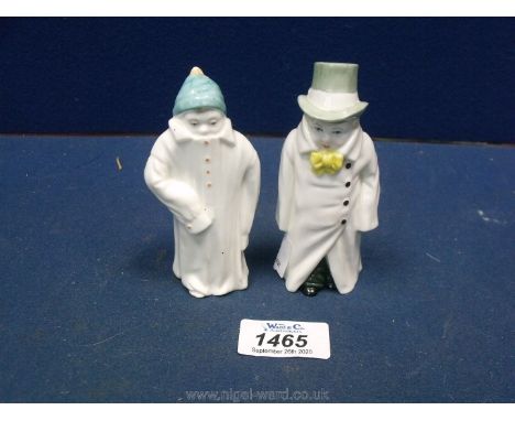 Two Royal Worcester candle snuffer figures - Toddie and Budge.