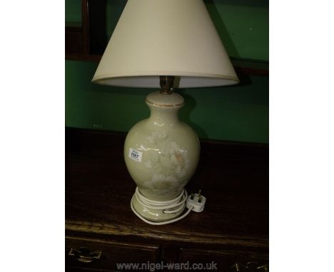 A Denby china lamp and shade