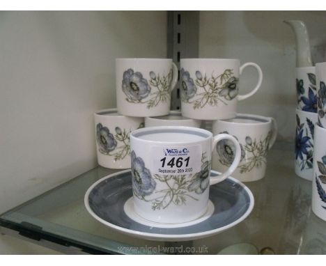 Six Susie Cooper 'Glen Mist' pattern coffee cans and saucers.