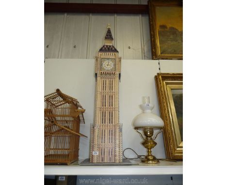 A 3-D Jigsaw made up depicting Big Ben Clock Tower, 50'' tall x 9'' x 9''