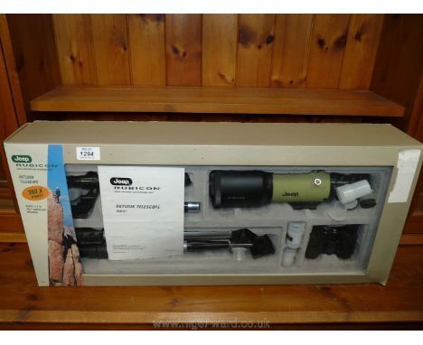 A 'Jeep' Rubicon outlook Telescope and Binoculars.