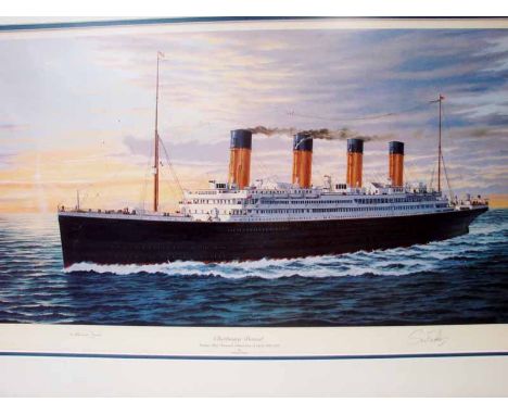 After S W Fisher, Cherbourg Bound Titanic, pencil signed to the margin by the artist and Millvina Dean, artist proof print, 7