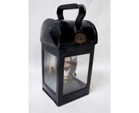 NER 'Passenger Guards Emergency Gas Proof Lamp' (General Purpose Lamp), brass plated 'NER', with 'NER M DEW' vessel and refle