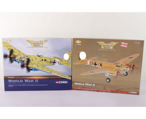 Two Corgi Aviation Archive Aircraft Models, German Twin Engine Bombers, AA36701 Junker Ju88A-10 (II/LG1), Heraklion, Crete, 1