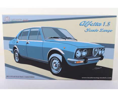Laudoracing Alfa Romeo Alfetta 1.8 1975 1:18 scale, metallic blue resin model, Limited edition, 109/350  in mint boxed condit