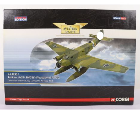 Corgi Aviation Archive Aircraft Model, JU52, AA36901 JU52/3 MG5E floatplane, Operation Weserubung, Luftwaffe, Norway 1940. 1/