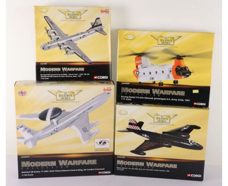 Four Corgi Aviation Archive Modern warfare Collection Aircraft Models, AA31805 B29A Superfortress ‘Atomic Tom’ 1950, 1/144 sc