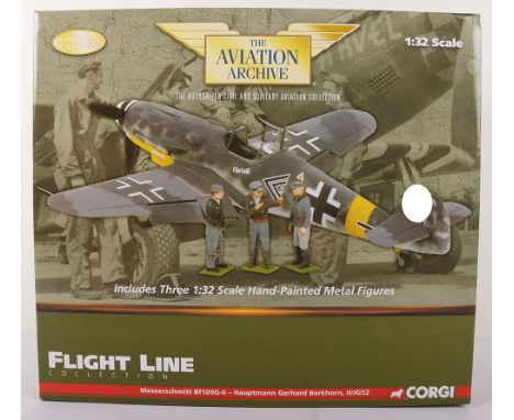 Corgi Aviation Archive Messerschmitt Bf 109G-6, Hauptmann Gerhard Barkhorn, includes three hand painted metal figures, US3490