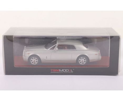TSM Model Miniatures 2009 Rolls Royce Phantom Coupe, metallic silver diecast model, in mint boxed condition, 1:43 scale.