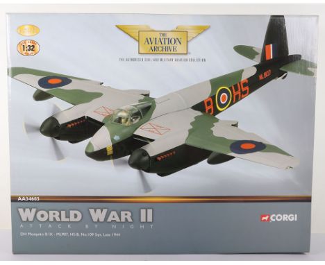 Corgi Aviation Archive World War II Attack By Night DH Mosquito, B IX-ML907, HS-B, No.109 Sqn, Late 1944, AA34603, 1:32 scale