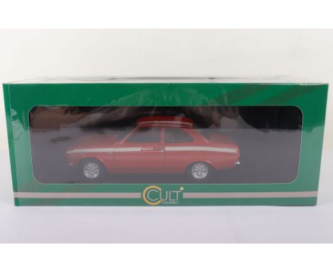 Cult Scale Models Ford Escort Mexico 1973, red diecast body, 1:18 scale, No CML063-1, in mint condition, window display box i