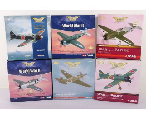 Six Corgi Aviation Archive Aircraft Models, War In The Pacific, AA33805 P-47D Thunderbolt, ‘Bonnie’ 460th FS/348th FG, Leyte,