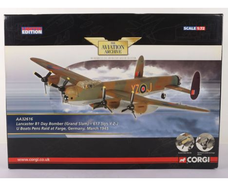 Corgi Aviation Archive Aircraft Model, Lancaster, AA32616 Avro Lancaster B1 Special, Grand Slam, 617 Sqn, U-Boat pens raid at