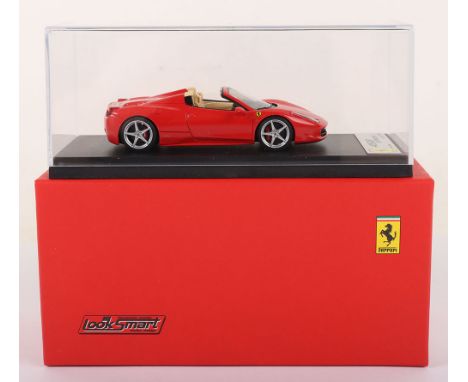 Look Smart Models Ferrari 458 Spider, red resin high quality model, 1:43 scale, in mint boxed condition, ref no: LS393D.
