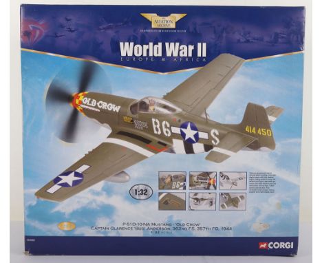 Corgi Aviation  P-51D-10-NA Mustang ‘Old Crow’ Captain Clarence Bud Anderson, 362nd FS 357th FG 1944 ,AA34402,  1:32 scale, w