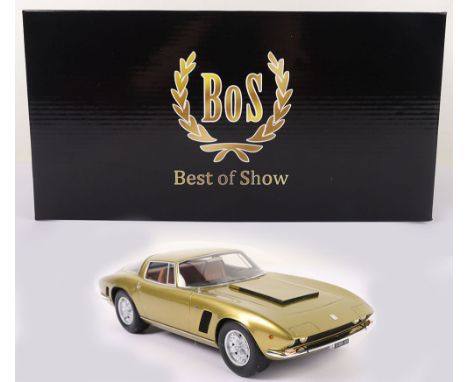 Best of Show ISO Grifo 7 Litr IR8 1:18 Scale, Nr: BOS088, gold metallic resin body, limited edition 0214/1000, one windscreen