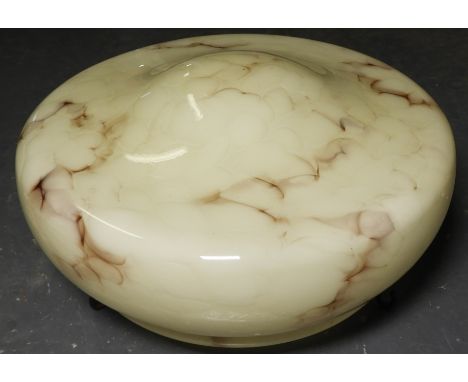 1940'S MARBLE GLASS CEILING LIGHT SHADE 