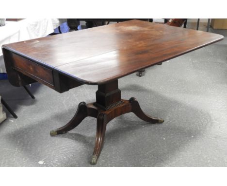 VICTORIAN MAHOGANY DROP FLAP TRIPOD BASE TABLE 